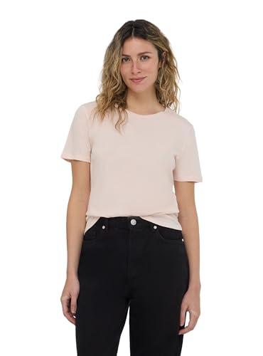 TERRANOVA T-Shirt Tinta Unita Basica da Donna Colore Rosa Chiaro Taglia L