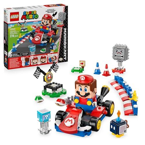 LEGO Mario Kart - Interattivo e Kart Standard - Percorso di Gara con Macchina Giocattolo, 3 Figure, Podio e Barriere - Regalo da Gaming per Bambini e Bambine da 7 Anni in su - 72043