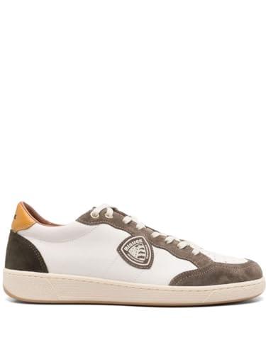 Blauer, F4MURRAY01, Sneakers Leather, Moda Fashion Uomo (White Taupe, Sistema Taglie Calzature EU, Adulto, Numero, Media, 41)