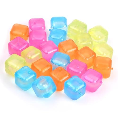 24Pcs Cubetti di Ghiaccio Cubetti di Ghiaccio Riutilizzabili Cubetti di Ghiaccio in Plastica Facile Congelato/Usare/Pulito 2.5 * 2.5 * 2.5cm (A)