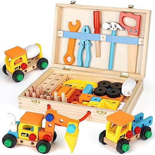 Vanplay Gioco Bambino 3 Anni Cassetta Attrezzi Bambini Giochi in Legno Attrezzi Giocattolo Giochi Educativi Giocattoli Bambino 3 4 5 Anni Regalo (53 Pezzi)