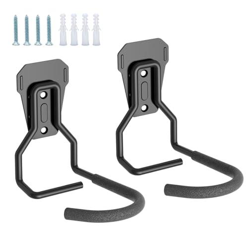Euqvunn Appendi Bici da Muro – Supporto per Biciclette da Parete resistenti 35KG, Gancio Bici verticale salvaspazio per garage/interni, Compatibile con Bici da Corsa/Mountain (Nero, Set di 4)