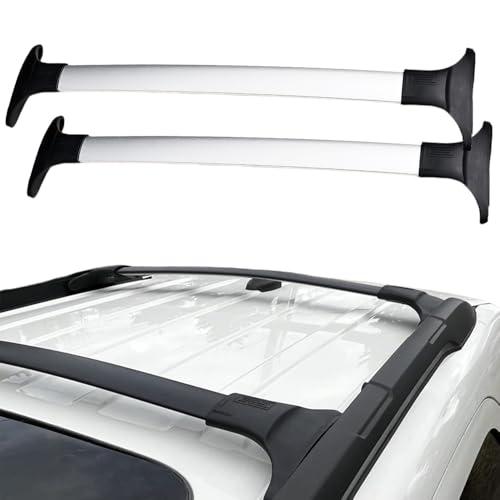 MengZJ per Ford Ecosport Barre Portatutto, Portapacchi per 2013-2021, per Auto con Guide Portante in Lega di Alluminio 180 kg, con Strumenti di Installazione,1-Silver