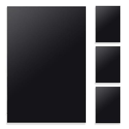 4 Pezzi Fogli di Plastica ABS Nera, 3 mm con Pellicola Protettiva, 30 x 20 cm liscio Fogli di Plastica ABS, ABS Pannello Nero Rigido Modellabile, Pannelli Nero Lucido Display per Insegne di Pittura