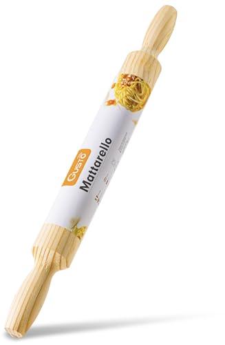 IPEA Mattarello in Legno con Manici - 40 cm x 4 cm - Mattarello con Superficie Antiaderente per Stendere e Impastare Pasta Fresca, Pizza, Biscotti, Ravioli, Torte, Pasticceria - Utile in Cucina