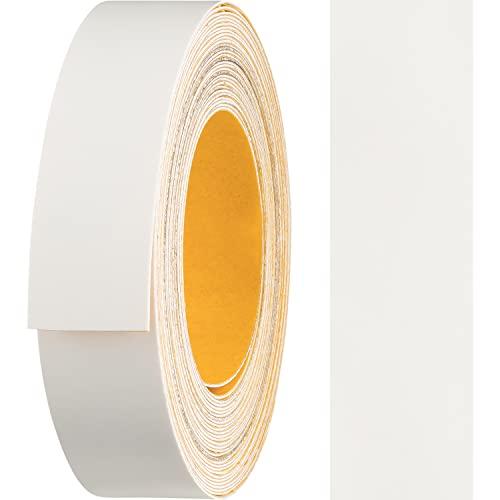 haggiy nastro per bordi autoadesivo in melammina 18 mm x 5 m I nastro per bordi I per mobili tenuta sicura senza allungamento I bordo impiallacciato per ripiani/pannelli in legno bianco
