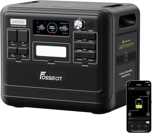 FOSSIBOT F2400 Centrale Elettrica Portatile con Batteria LFP da 2048Wh, Controllo tramite app cellulare