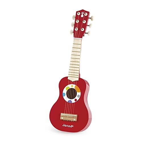 Janod - la mia Prima Chitarra Coriandoli (Legno), Strumento Musicale per Bambini, Giocattolo Di Imitazione e Risveglio Musicale, Da 3 Anni in su J07628