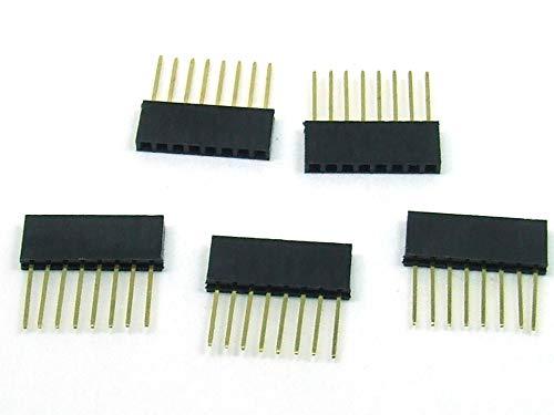 POPESQ® 5 pz. x Connettori femmina 2.54mm 8 vie Impilabile Dritto #A2051