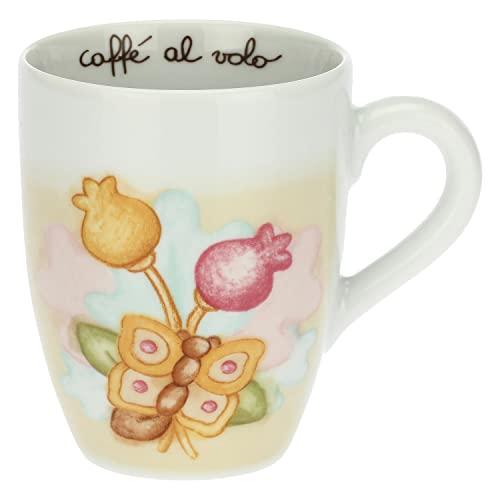 THUN - Mug con Farfalla - Linea Grace, Home Is Where Your Family Is - Cucina, caffè al Volo - Porcellana - 300 ml; Box: 19,5x12,5x11; Mug: Ø 8,5