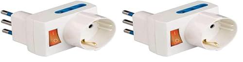 Poly Pool PP2382 Adattatore, 16 A, Bianco, Salvaspazio Grande (Confezione da 2)