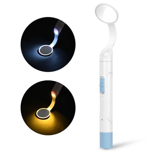 Flintronic Specchietti Orali Dentali, con Luce LED Luminosa, 2 Modalità Luce LED, per Dentista di Ispezione dei Denti, Cura Orale Della Bocca, la Cura Denti