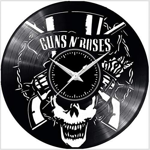 Fusorario Orologio in Vinile da Parete LP 33 Giri Silenzioso Idea Regalo A Tema guns'n roses 2