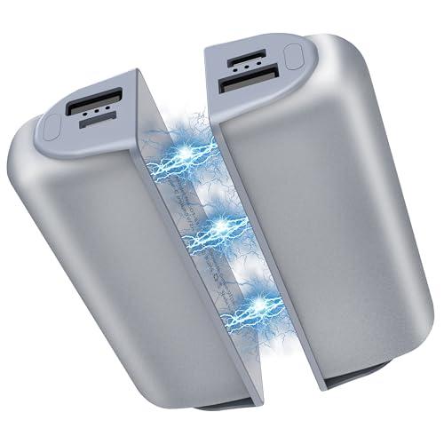 INNOPAW Scaldamani Ricaricabile - 10000mAh Riutilizzabile, Scaldamani Riutilizzabile-Bank Per l'inverno all'aperto (Argento)