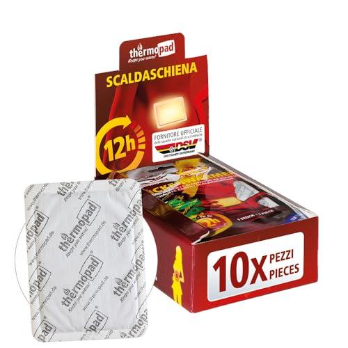 THERMOPAD scaldacorpo - 10 pezzi - extra caldo - adesivo - scalda-schiena e scalda-collo - 12 ore di piacevole calore - autoriscaldante
