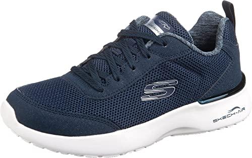 Skechers Skech-air Dynamight Fast Brake, Scarpe da ginnastica basse Donna, Blu Navy Mesh White Trim, 41 EU