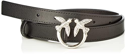 Pinko Love Berry Simply Belt H2 Vit., Cintura Donna, Z99o_nero-old Silver, L