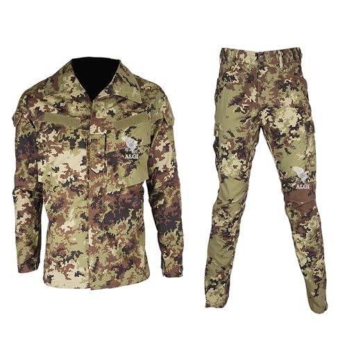 ALGI Completo Tuta Militare da Combattimento Ripstop di Polyfilo Vegetato Mimetico (50)