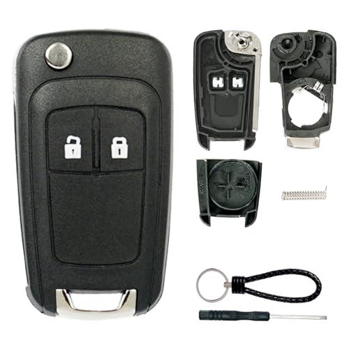 SUPALAND Guscio Chiave di Ricambio a 2 Tasti Per Telecomando Auto Con Lama Compatibile Con Opel Astra Adam Insignia Mokka Zafira Per Chevrolet Corsa D E Cascade Viva Karl.