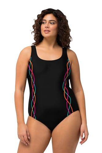 Ulla Popken Costume da Bagno, Pipings, Fascia sotto Il Seno, Fodera Anteriore Donna, Nero, 54