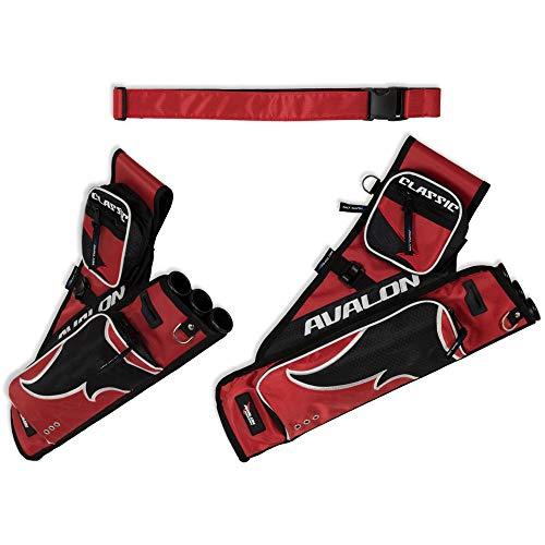 generico Faretra Classic 3 Tubi 2019 Tiro con L'Arco Quiver Targa (Rosso, DX)
