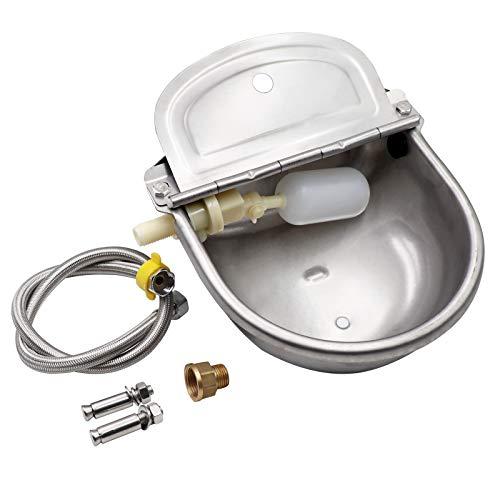 Svauoumu Abbeveratoio Cavalli Automatico Abbeveratoio Cani Inox,con Connettore, Tubo Intrecciato Viti Montaggio Utilizzato,per Bovini Suini Pecore Bevitori