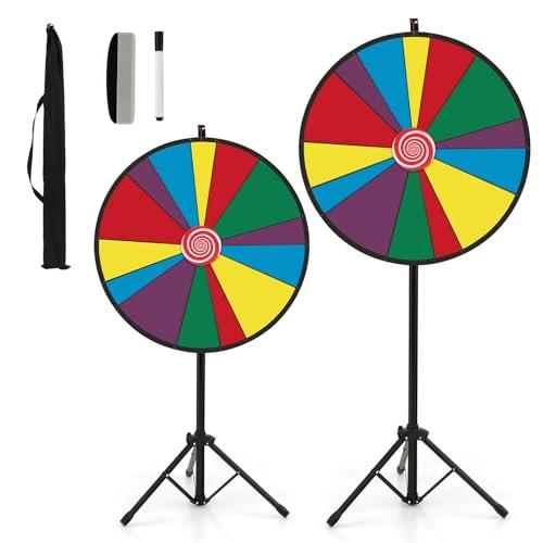 SOARS Ruota della Fortuna 30'', 14 Shot, da Terra con Altezza Regolabile, con Pennarello e Cancellino Riutilizzabile, Base Stabile a Treppiede, per Feste, Carnevale e Ferie (Ø76 cm, 140-170cm)
