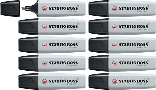 STABILO BOSS ORIGINAL Pastel - Evidenziatore - Confezione da 10 - Grigio Polvere