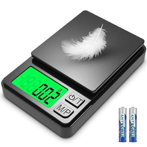 Bilancia Precisione 500g/0.01g, Mini Bilancia Tascabile, Portatile Bilance per Gioielli, Digital Pro Pocket, con Display LCD e 7 Unità, Funzione Tara, per Alimenti,Gioielli,Caffè(2 batterie incluse)