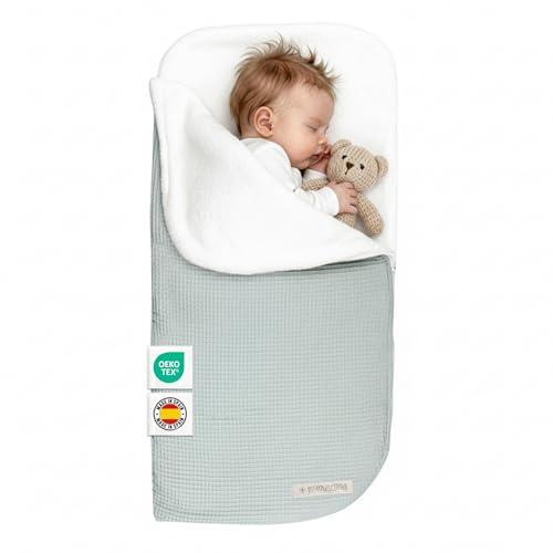 MIMUSELINA Sacco Nanna Invernale 0-6 Mesi Universale | Per Passeggino, Culla e Ovetto | Copertina Neonato Invernale Cotone Morbido e Caldo | 2 in 1: Sacco 92x46 cm o Coperta 92x92 cm