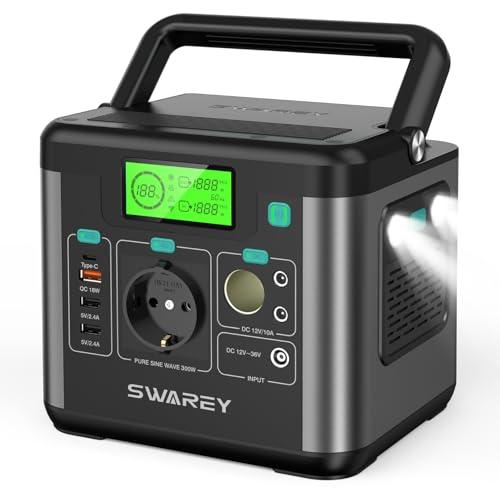 SWAREY Generatore Solare Portatile 222Wh AC/DC/USB Onda Sinusoidale Pura Accumulatore di Energia Domestici ed All'aperto per Campeggio RV Emergency Backup 300W (600W picco) Generatore di Corrente