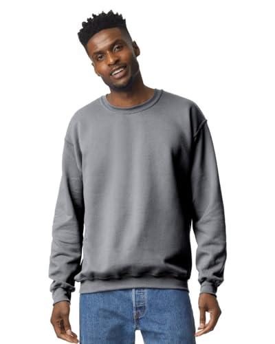 TICTEX Felpa Girocollo per Uomo in Cotone - Felpa Basic Senza Cappuccio per Uso Quotidiano e Abbigliamento da Lavoro - Graphite Heather, 3XL