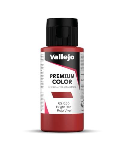 Vallejo Premium Color Pintura Acrilica Rojo Vivo, Alta Resistenza per Aerografo, Ideale per Modellismo e Belle Arti, 60 ml