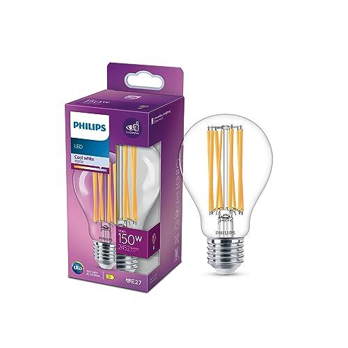 Lampada Philips LED Cassic E27, 150 W, a goccia, trasparente, bianco neutro