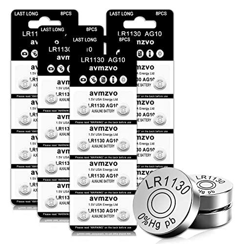 LR1130 Batteria a Bottone Pile AG10 1.5V Alcalina 32 Pezzi / LR54 / 390 / 389A【3 Anni di Garanzia 】 (1130-32)