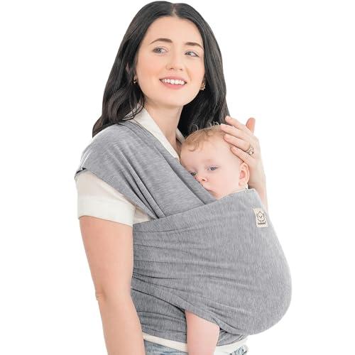 KeaBabies Baby Wrap Carrier - Tutto in 1 Original Baby Carrier Fascia da Neonato a Bambino, Facile da Indossare, Legatura Senza Mani, Leggero, Impacchi per Bambini Traspiranti (Classic Gray)