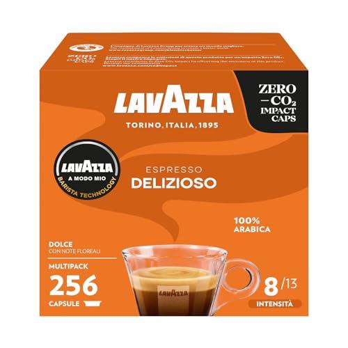 Lavazza A Modo Mio Espresso Delizioso, 256 Capsule Caffè, per un Espresso con Note Aromatiche di Fiori, 100% Arabica, Intensità 8/13, Tostatura Media, 16 Confezioni da 16 Capsule