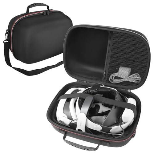 Arvok Custodia da Trasporto per Meta Quest 3 /Quest 2, Custodia Grande Fodera Morbida per Oculus Quest 3 & 2 Accessori, Borsa Protettiva per Cuffie VR con Guscio Rigido per Viaggio e Stoccaggio