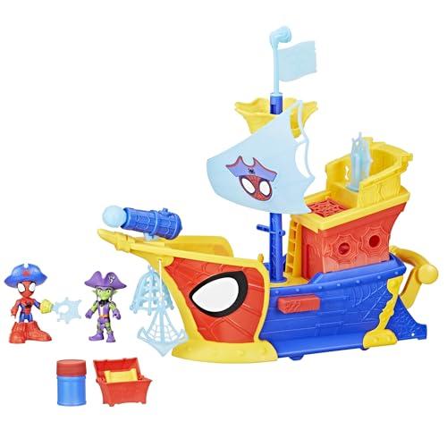 Hasbro Marvel Spidey e i suoi fantastici amici, Water-Webs, nave pirata giocattolo con ragnatele e bolle