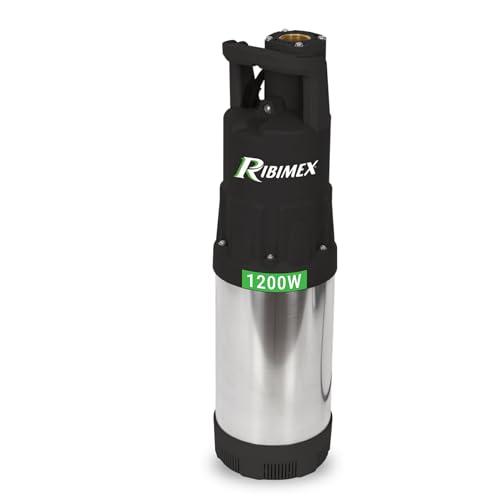 Ribimex Pompa Sommersa per Pozzi 4 Turbine Serie Pro, Acque Chiare, 1200W, Portata 6000L/h, Immersione Max 12 m, Prevalenza 45 m, in Acciaio Inox, Ideale per Pozzi, Cisterne e Serbatoi - PRPVC1201AUTO