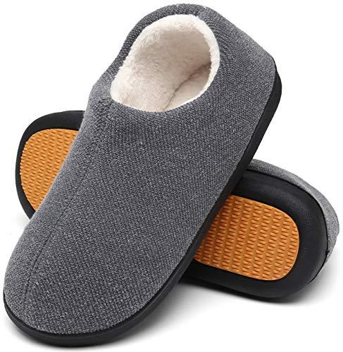 Mishansha Pantofole Uomo Invernali Ciabatte Uomo Invernali da Casa Pantofole Calde Ciabatte Casa Peluche Babbucce Memory Foam Pantofole Chiuse Grigio,Gr.43