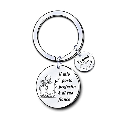 ZYMGUO Regalo San Valentino Portachiavi,Regali di Coppia San Valentino Portachiavi Ciondolo con Incisione,per Coppia Fidanzata Fidanzato Portachiavi Coppia per Lui e Lei