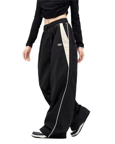Agiyenna Pantaloni Cargo Y2K da Donna Pantaloni Larghi Vintage da Donna Streetwear Vita Alta e Spalline Regolabili Ragazze Adolescenti Pantaloni Sportivi Hip Hop Pantaloni Sportivi a Gamba Larga