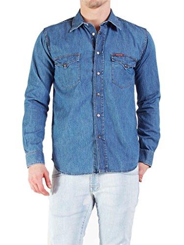 Carrera Jeans - Camicia in Cotone, Blu Chiaro-Blu Denim (XXL)