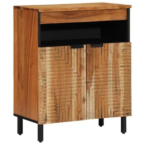 vidaXL Credenza Naturale 60 x 33,5 x 75 cm Legno di Acacia Massello, Credenza Rustica, Mobile in Legno Rettangolare, arredo Resistente per Sala da Pranzo, Design Compatto