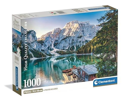 Clementoni - Puzzle 1000 Pezzi per Adulti e Ragazzi, Collection, Tema Lago di Braies, Poster Incluso, Compact Box, Idea Regalo Made in Italy, 70x50 cm, 39934