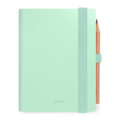 Legami - Agenda Bigiornaliera Mini 2026, Pastel Mint, 12 Mesi, Rubrica e Matita Inclusa, Chiusura con Elastico, Diario da Gennaio 2026 a Dicembre 2026, in Carta FSC Certificata, 7 x 10 cm