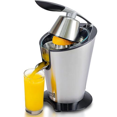 LEBENLANG Spremiagrumi elettrico 600W - Cono in acciaio inox & senza BPA I Spremi agrumi elettronico professionale I Spremuta arancia citrus Juicer machine I Spremi arance automatico melograno piccolo