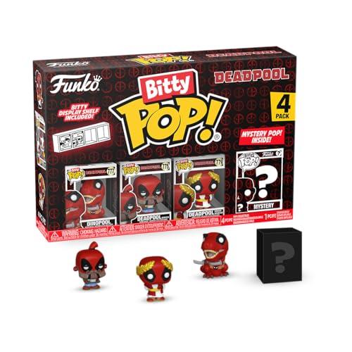 Funko Bitty Pop! Dinopool, Bitty Pop! Deadpool (Barista), Bitty Pop! Deadpool (Roman Senator) E una Mini Figura Misteriosa a Sorpresa - 0.9 Inch (2.2 Cm) - Ripiano Espositivo Impilabile Incluso