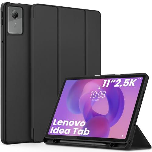 EasyAcc Custodia per Lenovo Idea Tab 11 Pollici Tablet 2025 con portapenne TB-336ZU TB-336FU, Ultra Sottile con Funzione Stand Slim PU Pelle Protettiva (Nero)